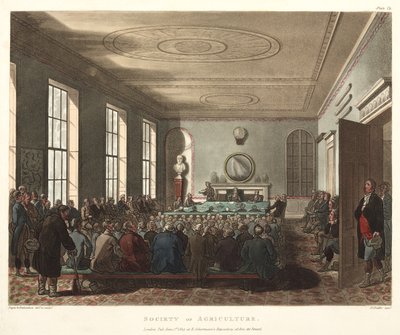 Società di Agricoltura, da Microcosm of London di Ackermann, inciso da Joseph Constantine Stadler (fl.1780-1812) 1809 da T. and Pugin Rowlandson